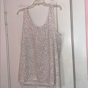 white leopard, salmon and beige tank tops
